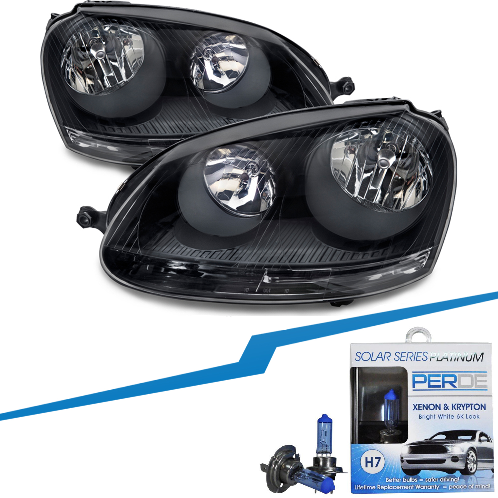 Headlight Set For 05-10 Volkswagen Jetta