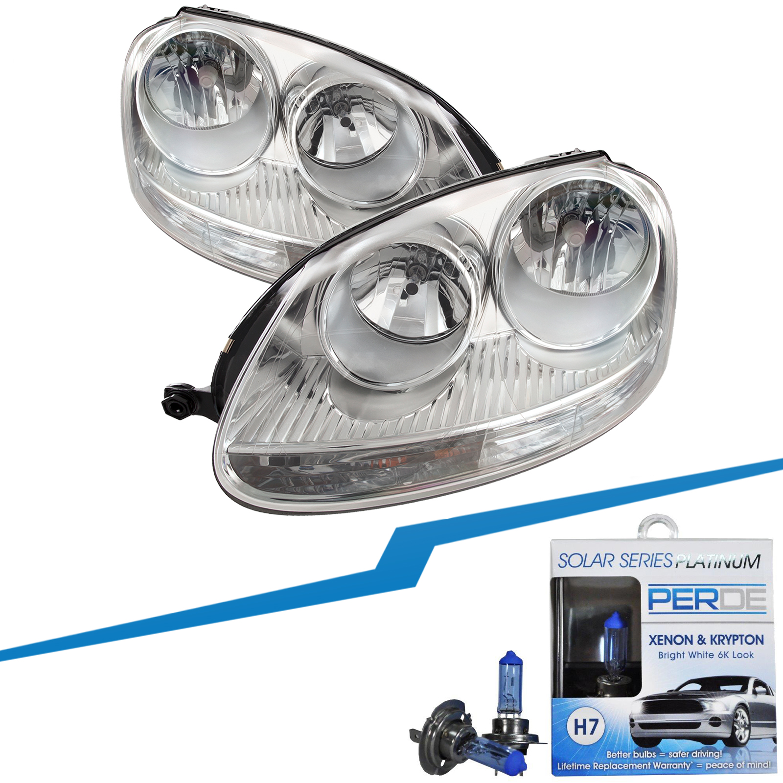Headlight Set For 05-10 Volkswagen Jetta