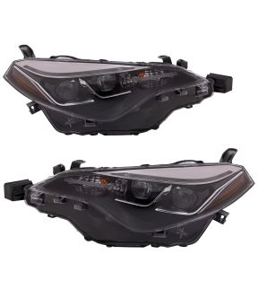 Headlight Set For 17-19 Toyota Corolla; CAPA Certified