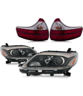 Headlight Set For 15-20 Toyota Sienna; CAPA Certified