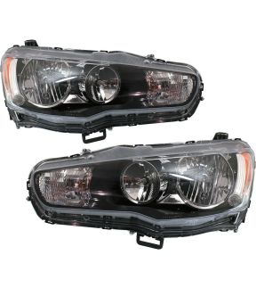 Headlight Set For 09-17 Mitsubishi Lancer; CAPA Certified