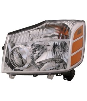 Left Driver Side Headlight For 05-07 Nissan Armada, 04 Nissan Pathfinder Armada, 04-07 Nissan Titan; CAPA Certified