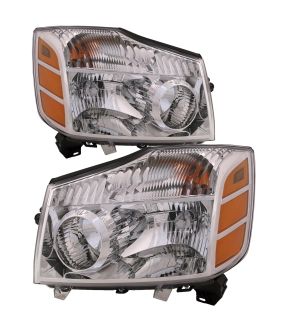 Headlight Set For 05-07 Nissan Armada, 04 Nissan Pathfinder Armada, 04-07 Nissan Titan; CAPA Certified