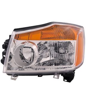 Left Driver Side Headlight For 08-15 Nissan Titan; CAPA Certified