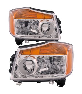 Headlight Set For 08-15 Nissan Titan; CAPA Certified
