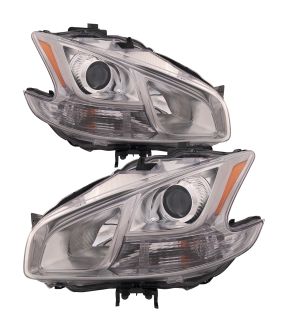 Headlight Set For 09-14 Nissan Maxima; CAPA Certified