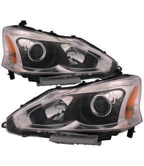 Headlight Set For 13-15 Nissan Altima; CAPA Certified