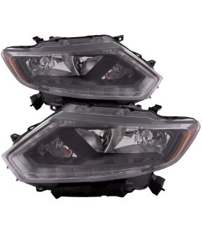 Headlight Set For 14-16 Nissan Rogue; CAPA Certified