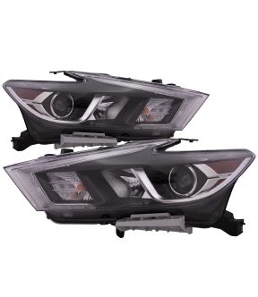 Headlight Set For 16-18 Nissan Maxima; CAPA Certified