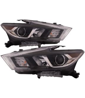 Headlight Set For 16-18 Nissan Maxima; CAPA Certified