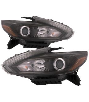 Headlight Set For 16-18 Nissan Altima; CAPA Certified