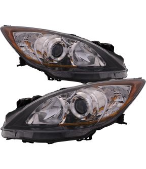 Headlight Set For 10-13 Mazda 3; CAPA Certified