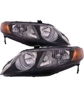 Headlight Set For 06-08 Honda Civic; CAPA Certified