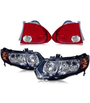 Headlight Set For 06-08 Honda Civic; CAPA Certified