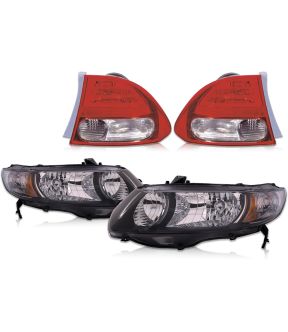 Headlight Set For 10-11 Honda Civic; CAPA Certified