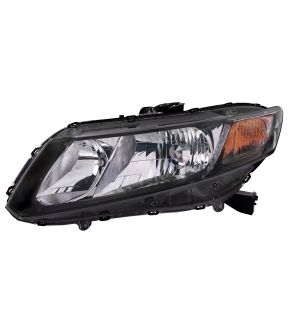 Left Driver Side Headlight For 13-15 Honda Civic; CAPA Certified