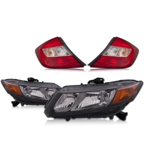 Headlight Set For 12 Honda Civic; CAPA Certified