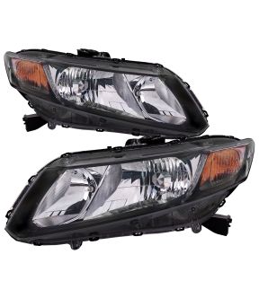 Headlight Set For 13-15 Honda Civic; CAPA Certified