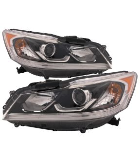 Headlight Set For 16-17 Honda Accord; CAPA Certified