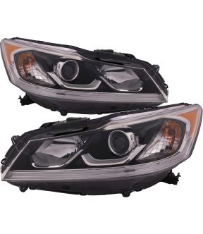 Headlight Set For 16-17 Honda Accord; CAPA Certified