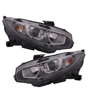 Headlight Set For 16-20 Honda Civic; CAPA Certified
