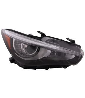 Right Passenger Side Headlight For 18-24 INFINITI Q50; CAPA Certified