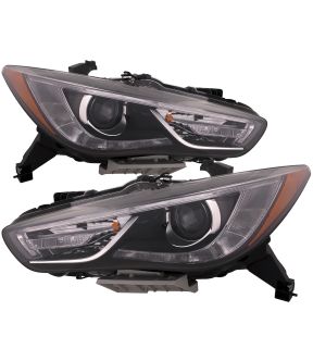 Headlight Set For 17-18 Infiniti QX60; CAPA Certified