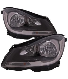 Headlight Set For 12-15 Mercedes-Benz C250, 12-15 Mercedes-Benz C350, 12-15 Mercedes-Benz C63 AMG; CAPA Certified
