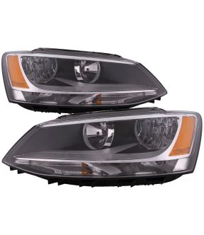 Headlight Set For 11-16 Volkswagen Jetta; CAPA Certified