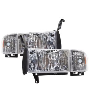 Headlight Set For 94-02 Dodge Ram 1500, 94-02 Dodge Ram 2500, 94-02 Dodge Ram 3500