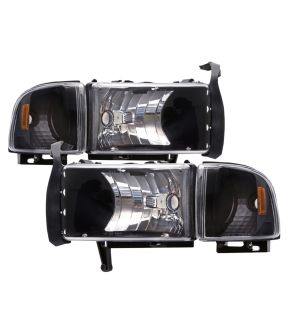 Headlight Set For 94-02 Dodge Ram 1500, 94-02 Dodge Ram 2500, 94-02 Dodge Ram 3500