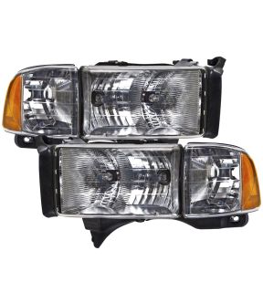 Headlight Set For 99-01 Dodge Ram 1500, 99-02 Dodge Ram 2500, 99-02 Dodge Ram 3500