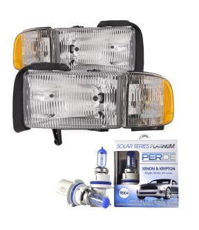 Headlight Set For 94-02 Dodge Ram 1500, 94-02 Dodge Ram 2500, 94-02 Dodge Ram 3500