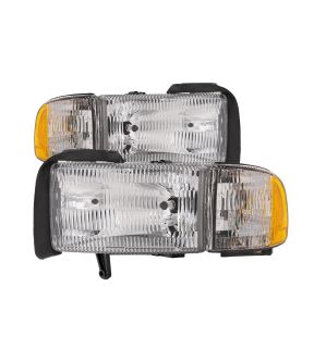 Headlight Set For 94-01 Dodge Ram 1500, 94-02 Dodge Ram 2500, 94-02 Dodge Ram 3500