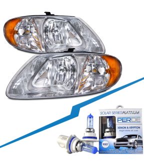 Headlight Set For 01-07 Chrysler Town & Country, 01-07 Chrysler Voyager, 01-07 Dodge Caravan, 01-07 Dodge Grand Caravan