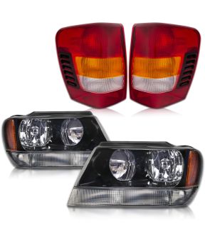Headlight Set For 99-04 Jeep Grand Cherokee