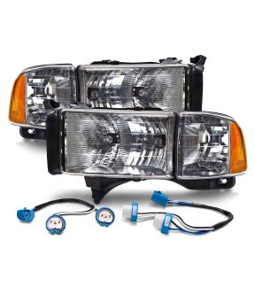 Headlight Set For 94-01 Dodge Ram 1500, 94-02 Dodge Ram 2500, 94-02 Dodge Ram 3500