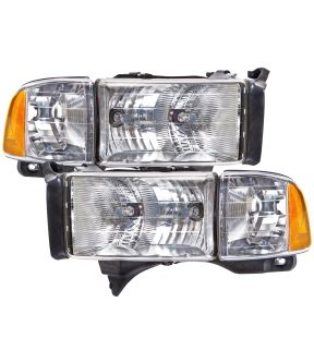 Headlight Set For 99-01 Dodge Ram 1500, 99-02 Dodge Ram 2500, 99-02 Dodge Ram 3500