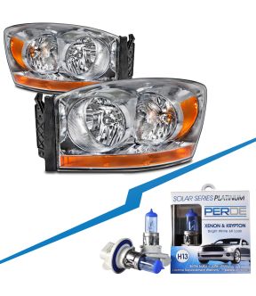 Headlight Set For 06 Dodge Ram 1500, 06 Dodge Ram 2500, 06 Dodge Ram 3500
