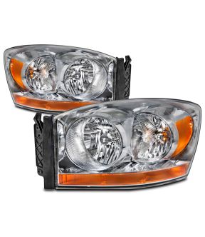 Headlight Set For 06 Dodge Ram 1500, 06 Dodge Ram 2500, 06 Dodge Ram 3500