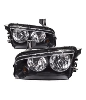 Headlight Set For 06-10 Dodge Charger