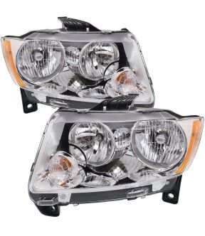Headlight Set For 11-13 Jeep Grand Cherokee; CAPA Certified