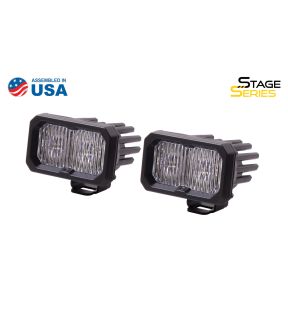 Stage Series 2 Inch LED Pod, Pro White Fog Standard With Amber Back Light Pair Diode Dynamics