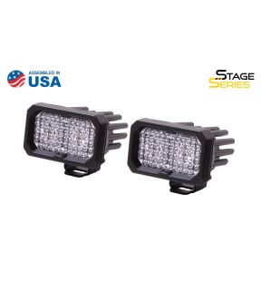 Stage Series 2 Inch LED Pod, Pro White Flood Standard With Red Back Light Pair Diode Dynamics