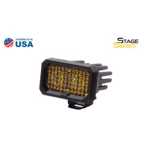 Stage Series 2 Inch LED Pod, Pro Yellow Flood Standard With Amber Back Light Single Diode Dynamics