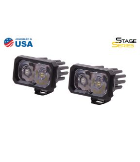 Stage Series 2 Inch LED Pod, Pro White Spot Standard With Amber Back Light Pair Diode Dynamics