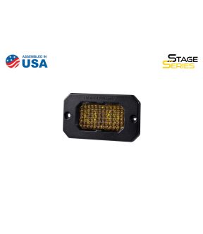 Stage Series 2 Inch LED Pod, Pro Yellow Flood Flush With Amber Back Light Single Diode Dynamics