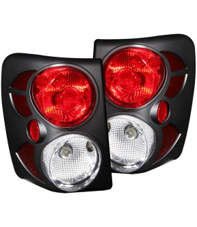 Black Housing Halogen Tail Light Compatible with Jeep Grand Cherokee 1999-2004 Includes Left Driver and Right Passenger Side Tail Lights