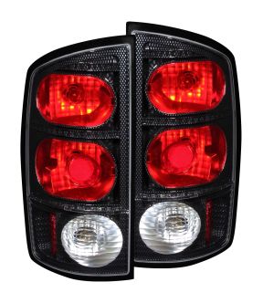 Halogen Tail Light Compatible with Dodge Ram 1500 2500 3500 2002-2006 Includes Left Driver and Right Passenger Side Tail Lights Carbon