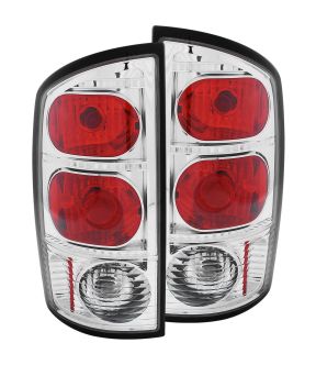 Chrome Housing Halogen Tail Light Compatible with Dodge Ram 1500 2500 3500 2002-2006 Includes Left Driver and Right Passenger Side Tail Lights